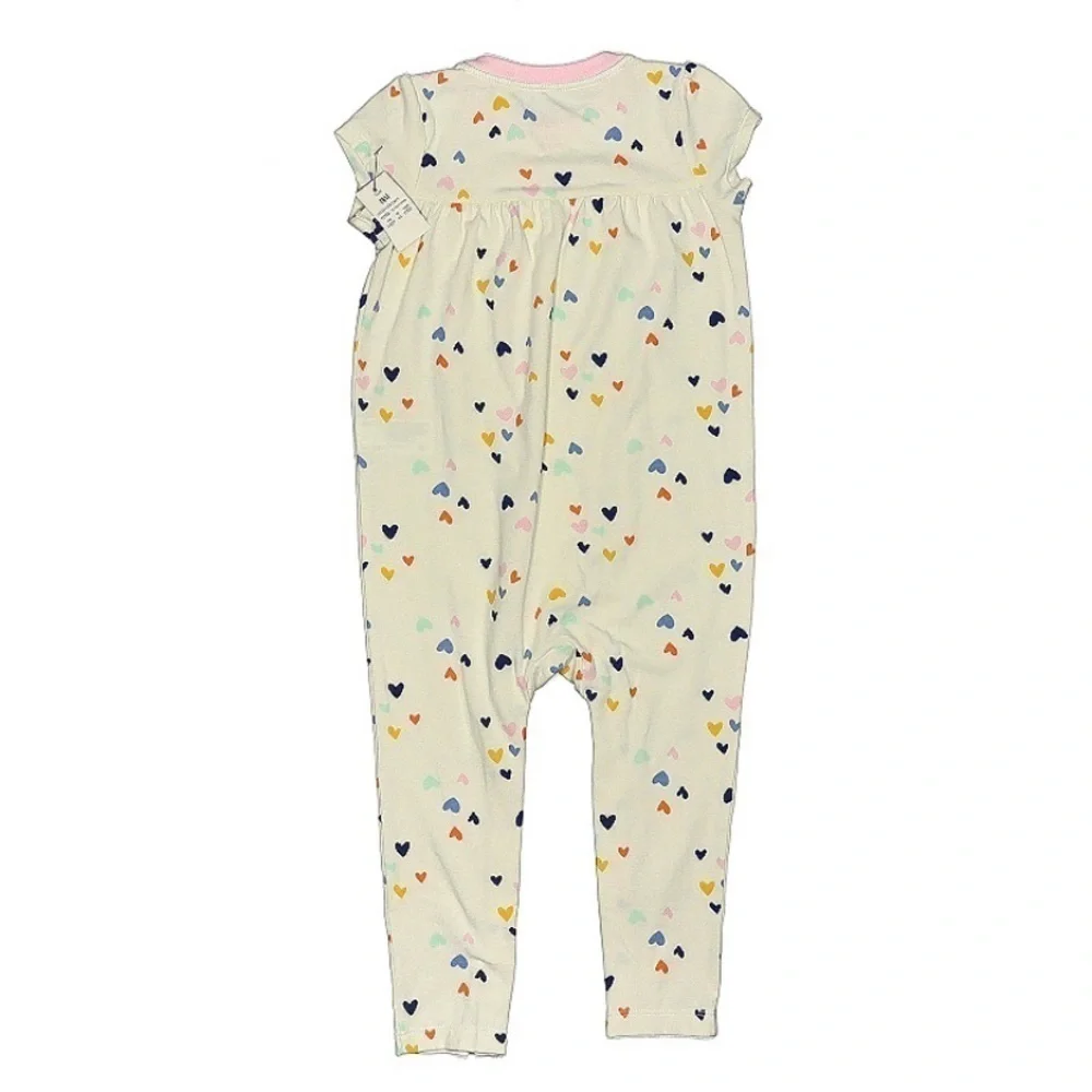 New cat & jack short sleeve heart print romper one piece baby girl 18 m